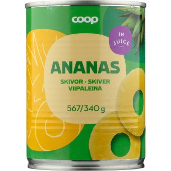 Кольца ананасов в собственном соку Coop 567/340 гр