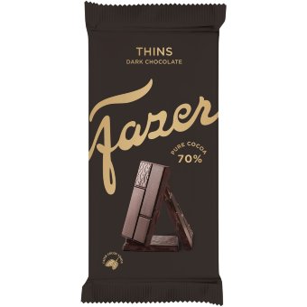 Плитка темного шоколада Karl Fazer Thins 70% какао 95 гр