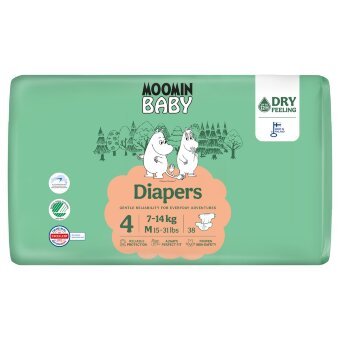 Подгузники на клеевой основе Moomin Baby 4 - 38 шт 7-14 кг Подгузники на клеевой основе Moomin Baby 4 - 38 шт 7-14 кг