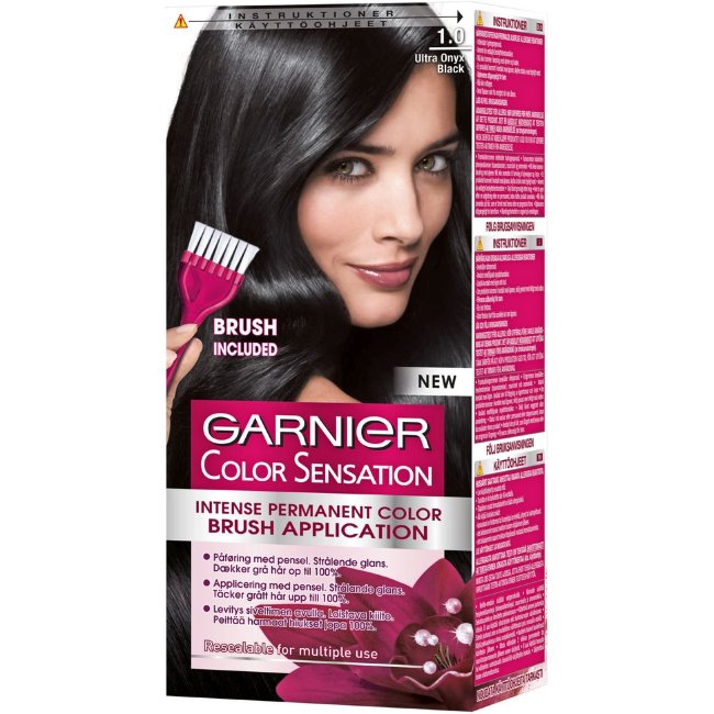 Интенсивная стойкая краска для волос Garnier Color Sensation 1.0 ультра ониксово-черный 1 шт
