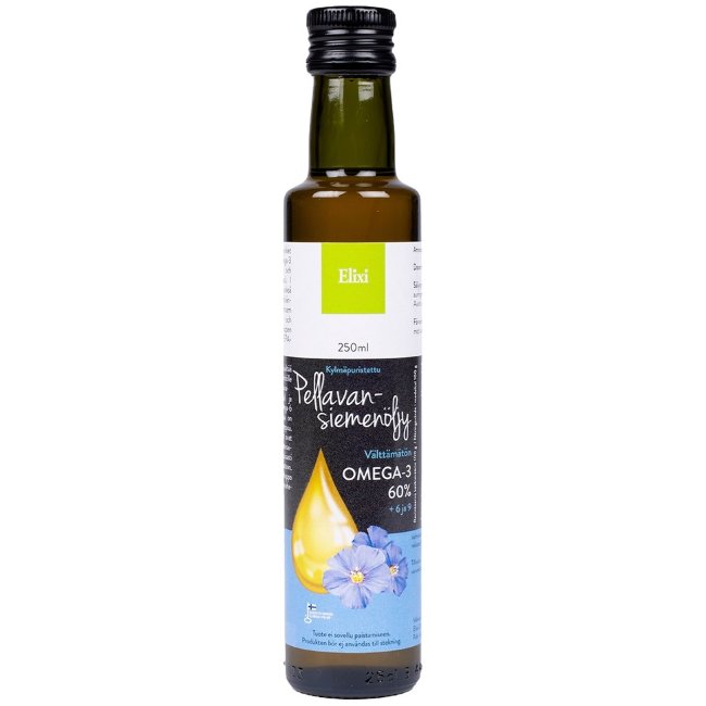 Масло льняное Elixi Pellavansiemenöljy Omega 3-6-9 250 мл Elixi