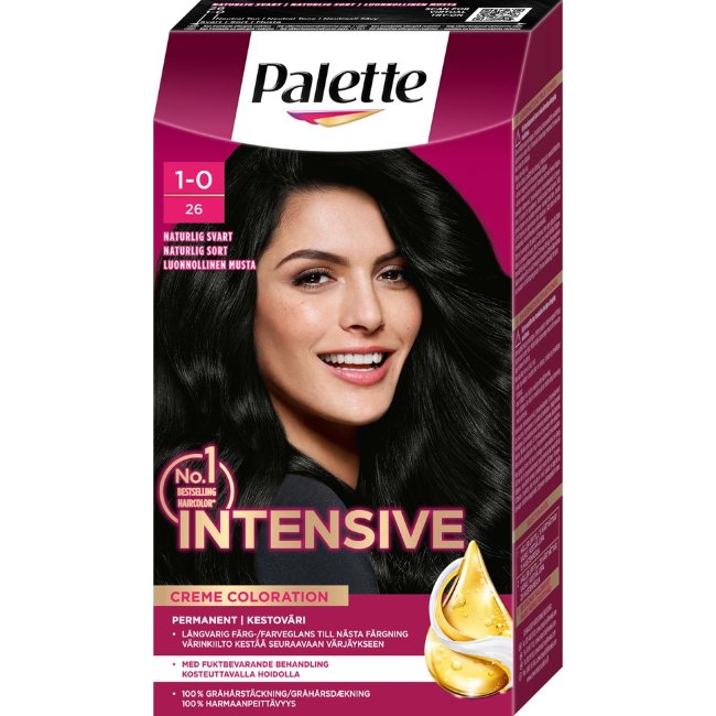 Интенсивная крем-краска Palette 1-0 глубокий натуральный черный