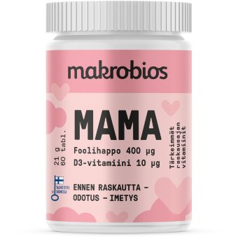 Витамины для беременных и кормящих Фолиевая кислота и Витамин D3 Makrobios MAMA 60 таблеток Витамины для беременных и кормящих Фолиевая кислота и Витамин D3 Makrobios MAMA 60 таблеток