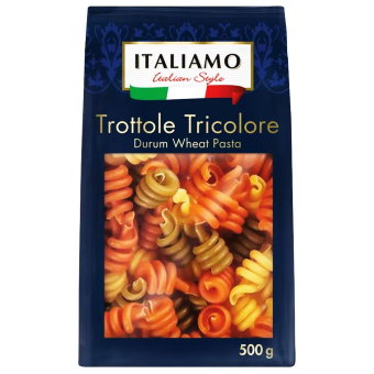 Макароны паста в форме спиралек ITALIAMO Trottole Tricolore 500 гр