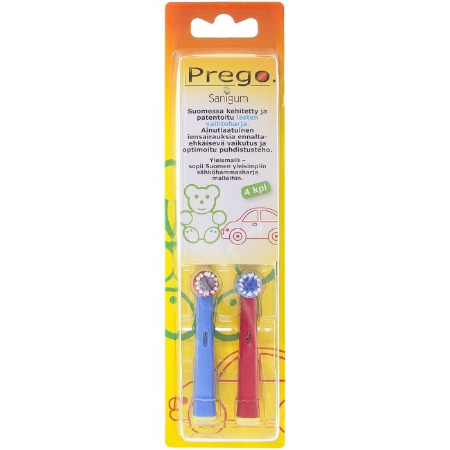 Сменные насадки для детской зубной щетки Prego Sanigum 4 шт