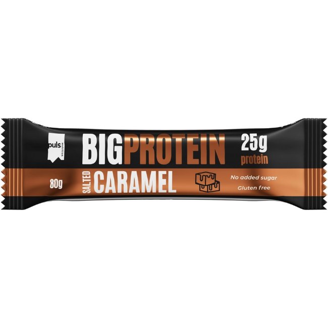 Протеиновый батончик PULS Big protein со вкусом соленой карамели 80 гр Протеиновый батончик PULS Big protein со вкусом соленой карамели 80 гр