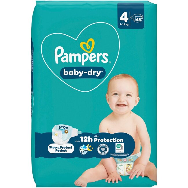 Подгузники Pampers Baby Dry S4 9-14 кг 45 шт