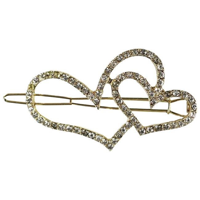 Заколка для волос Accessories with Style в форме сердца золотистого цвета 6 см