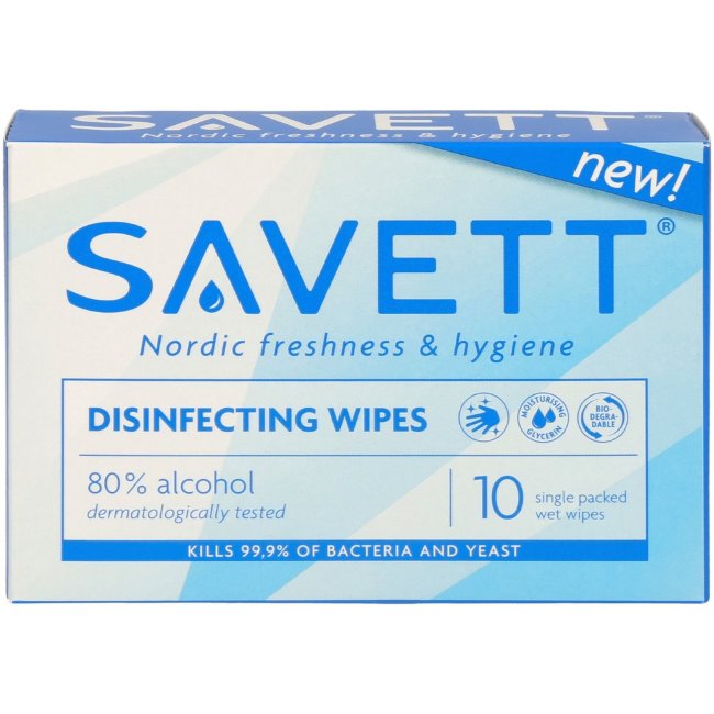 Влажная салфетка для дезинфекции кожи Savett (уп 10 шт)