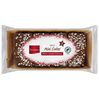 Рождественские пирожные Favorina с черной смородиной 4шт/45 гр