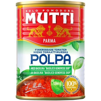 Томаты измельченные с базиликом Mutti 400 гр Томаты измельченные с базиликом Mutti 400 гр