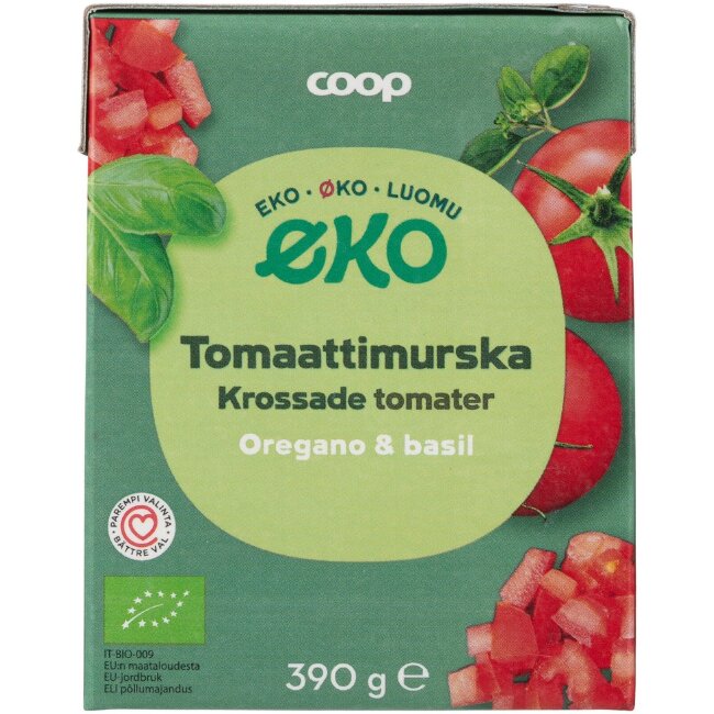 Томаты измельчённые Coop Eko с травами органические 390 гр