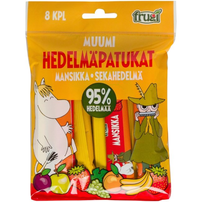 Фруктовые батончики Muumi (уп 8 шт) 120 гр клубника и ассорти из фруктов
