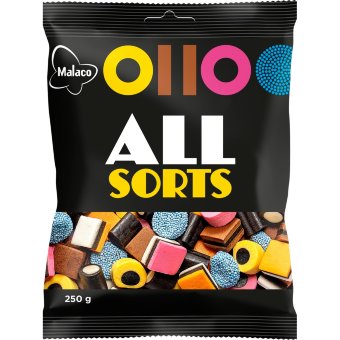 Ассорти лакричных конфет Malaco Allsorts 250 гр
