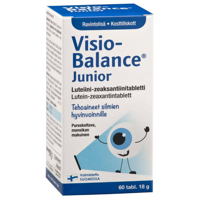Витамины для глаз с лютеином и зеаксантином Visiobalance Junior (Визиобаланс) 60 таблеток Hankintatukku