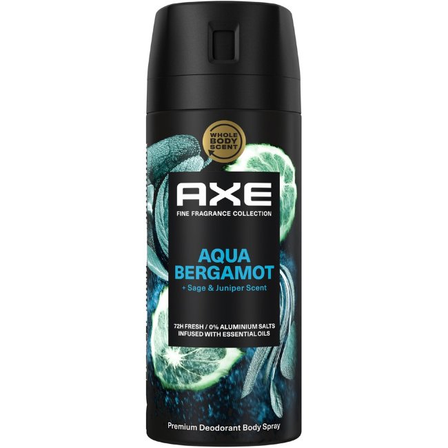 Дезодорант-спрей для тела Axe 72h Fine Fragrance Aqua Bergamot 150 мл
