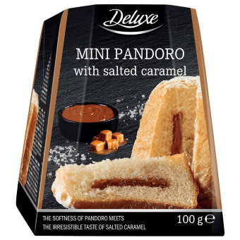 Итальянский рождественский мини-торт PANDORO Deluxe с солёной карамелью 100 гр