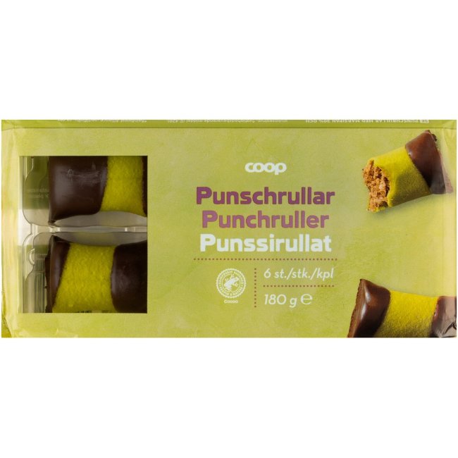 Марципановые рулеты в шоколаде c пуншем Coop Punschrullar 180 гр