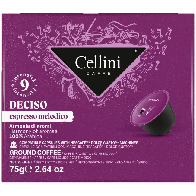 Кофейные капсулы Cellini Dolce Gusto Deciso (уп 10 шт) 75 гр