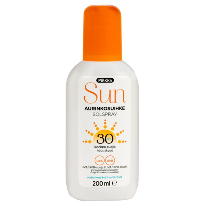 Солнцезащитный спрей Pirkka Sun SPF30 200 мл