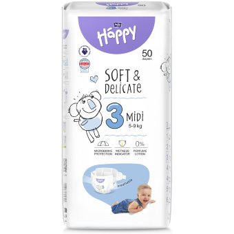 Подгузники Bella Happy 3, 5-9 кг, 50 шт.