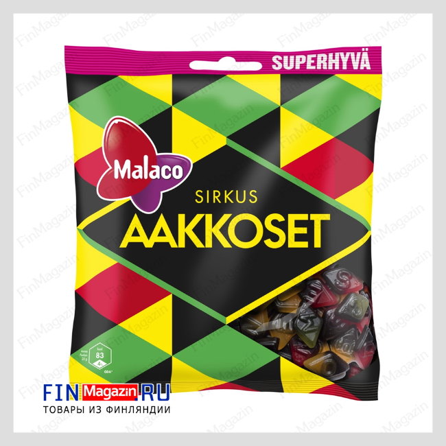 Жевательные конфеты Malaco Aakkoset 315 гр