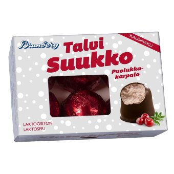 Зефир в шоколадной глазури Brunberg Talvisuukko с брусникой и клюквой 150 гр (6 шт)