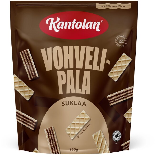 Вафельные кусочки без шоколада Kantolan 250 гр