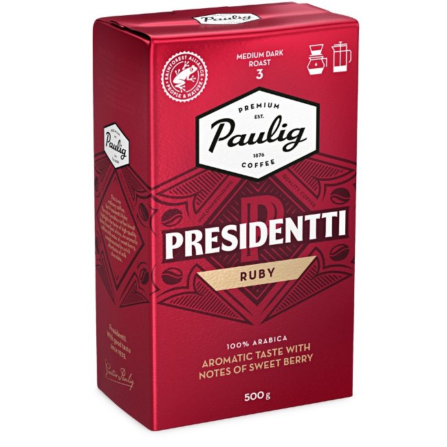 Кофе молотый для фильтра Paulig Presidentti Ruby 500 гр