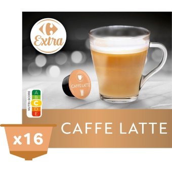 Капсулы для кофе Carrefour Extra Cafe latte 16 шт 152 гр