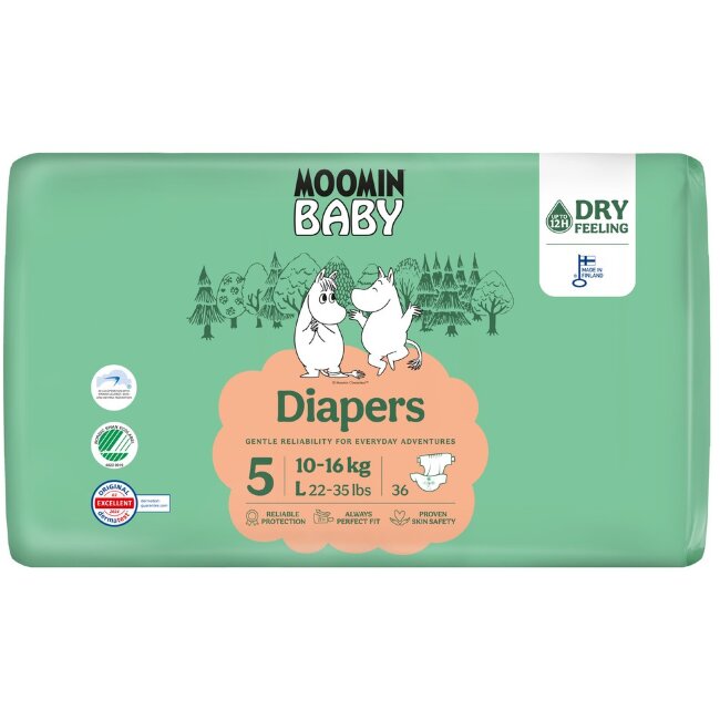 Подгузники на липучках Moomin Baby 5 - 36 шт 10-16 кг