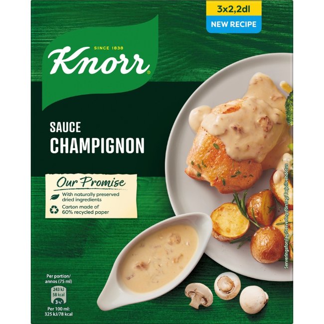 Соусная смесь Knorr со сливками и шампиньонами (уп 3 шт) 108 гр