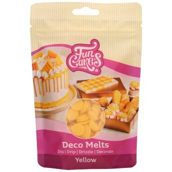 Декоративные капли для выпечки Funcakes decomelts, желтые 250 гр