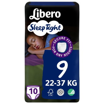 Подгузники-трусики Libero Sleep 9, 22-37 кг, 10 шт.