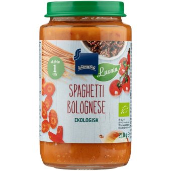 Полноценная макаронная паста с соусом болоньезе Rainbow органическая 210 гр 12 мес