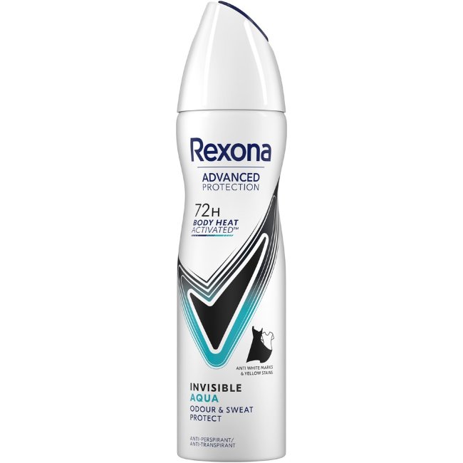 Антиперспирант-дезодорант спрей Rexona 72ч advanced protection invisible aqua 150 мл