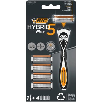 Бритвенный станок Bic Flex5 Hybrid + 4 кассеты (мужской)