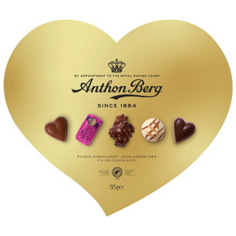 Шоколадные конфеты Anthon Berg "Золотое сердце" в коробке 155 гр