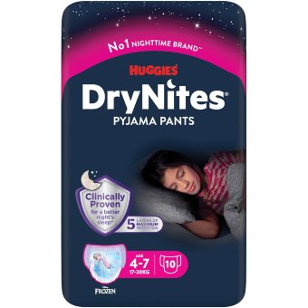 Подгузники-трусики для девочек Drynites (ДрайНайтс) 4-7 лет, 10 шт.