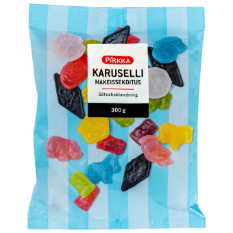 Набор жевательных конфет с лакрицей (животные) Pirkka Karuselli 300 гр