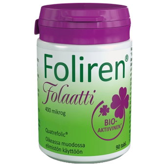 Фолиевая кислота Foliren Folaatti Bio Activinen (1 табл в день) 400 мкг 90 табл