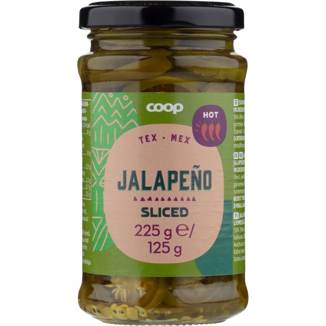 Ломтики халапеньо Coop в рассоле острые 225 гр