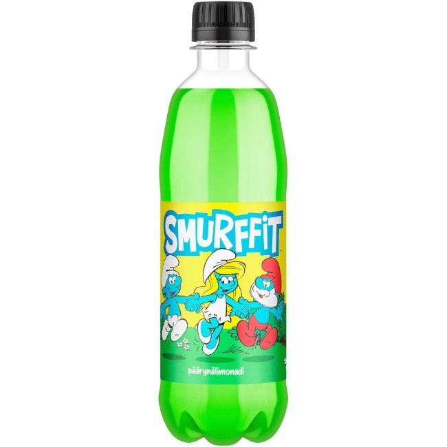 Освежающий напиток со вкусом груши Smurffit в пластиковой бутылке 0,5 л Освежающий напиток со вкусом груши Smurffit в пластиковой бутылке 0,5 л