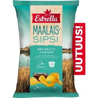 Картофельные чипсы Estrella Maalaissipsi с морской солью и уксусом 180 гр