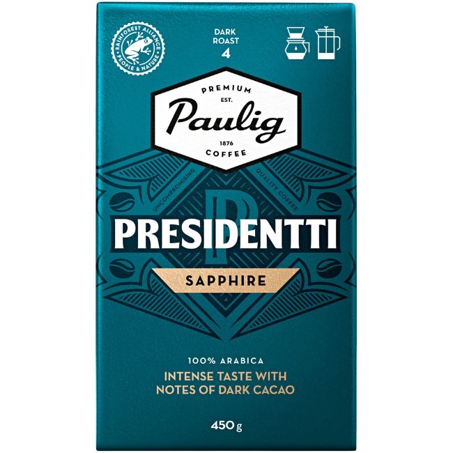 Кофе молотый для фильтра Paulig Presidentti Sapphire 450 гр