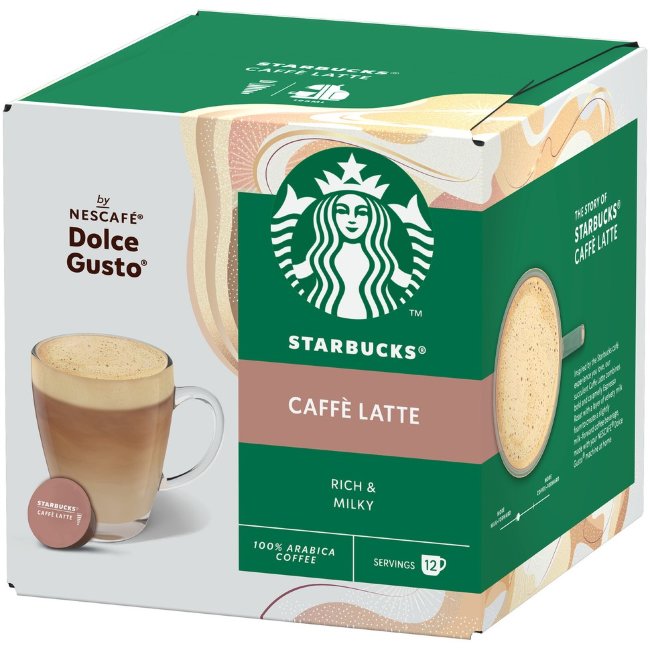 Капсулы для кофемашины Starbucks Caffe Latte (уп 12 шт) 121,2 гр