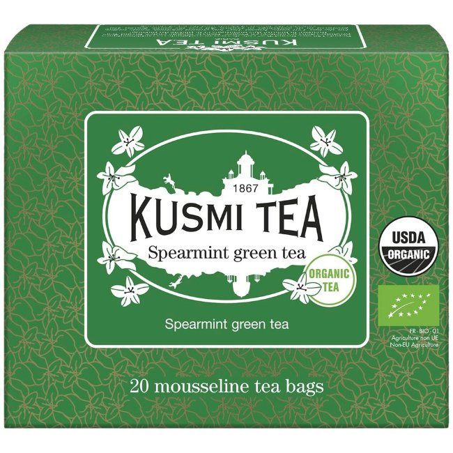 Органический зеленый чай Kusmi Organic со вкусом мяты перечной (уп 20 шт) 40 гр