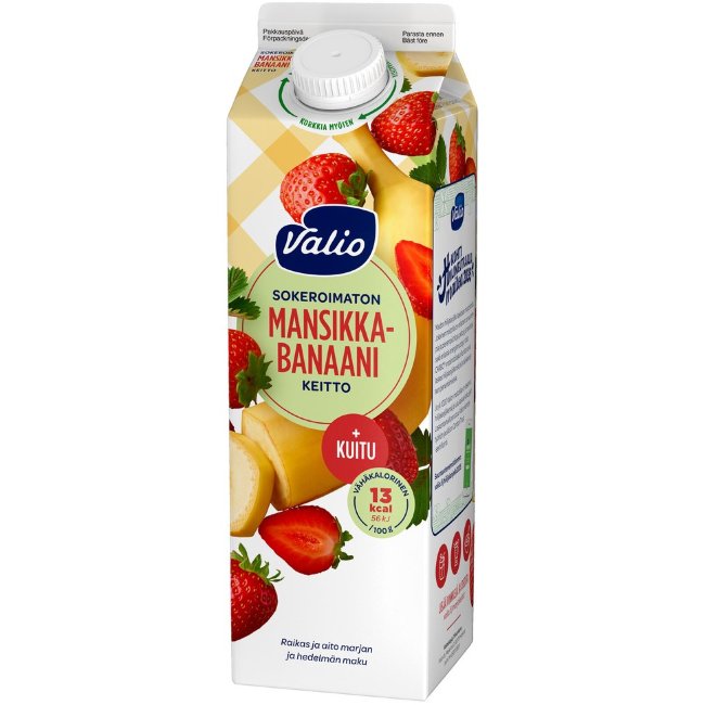 Клубнично-банановый кисель с клетчаткой Valio 1 кг без сахара