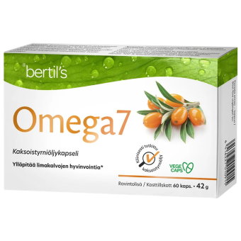 Витамины с маслом облепихи Omega7 60 капсул Bertils