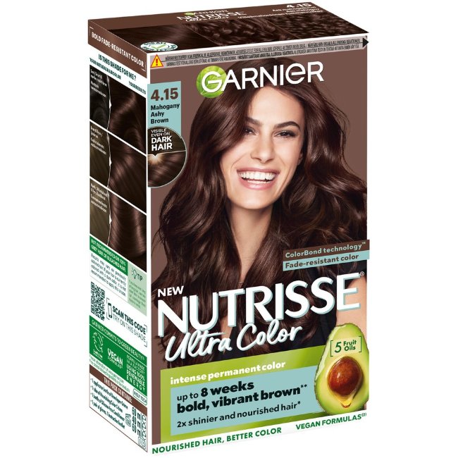 Краска для волос Garnier Nutrisse 4.15 ультра колор холодный махагоновый темно-коричневый стойкий 1 шт